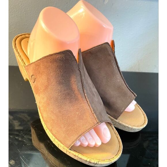 Born, Asho New Cork Heel Bronze Women’s Sandals Size 11 Medium. - Picture 6 of 11